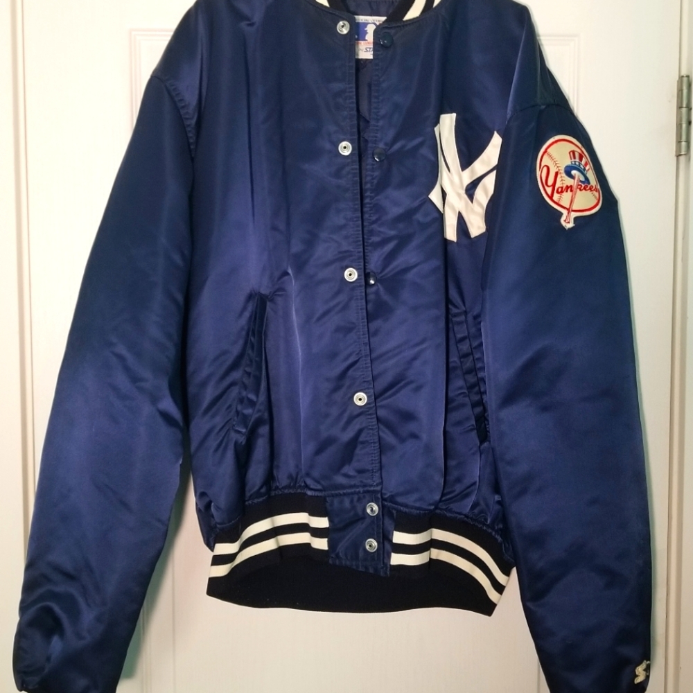 New York Yankees Satin Full-Snap jacket-Navy